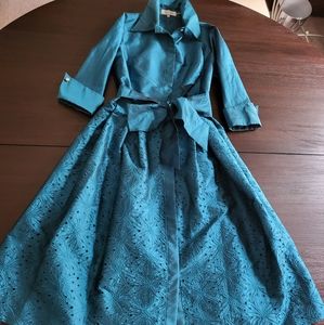 Rickie Freeman For Teri Jon Teal Blue Evening Gown